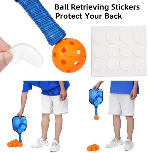 Miniatura 9 de JoncAye Pickleball Paddles Set of 4 or 2, USAPA Approved Fiberglass Rackets with Outdoor Indoor Balls, Bag, Overgrip, Lightweight for Family, Azul