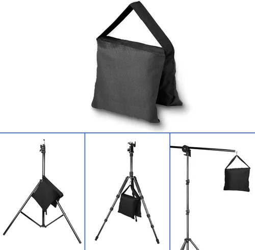 Miniatura 4 de EMART Bolsa de arena resistente mejorada, bolsa de peso para estudio de video fotográfico, diseño de alforja para fotografía, soporte ligero, base