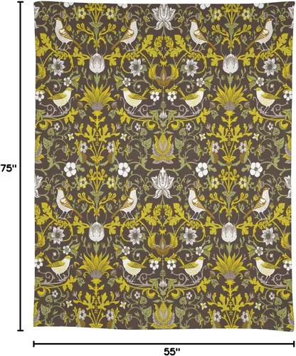Miniatura 33 de Mantel Floral Retro de Pájaros, Diseño Original Bohemio William Morris Estampado Cubierta de Mesa para Hogar Picnic Fiesta Comedor Cocina William