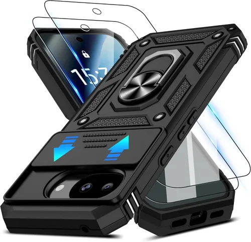 Miniatura 41 de ATUMP Funda para OnePlus Nord N200 5G con protector de pantalla HD con cubierta para cámara deslizante, soporte de anillo de rotación de 360°