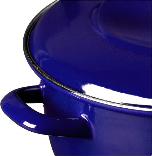Miniatura 10 de Merten & Storck - Olla de horno holandés redondo de 7 cuartos de galón con tapa, olla holandesa de hierro esmaltado fabricada en Europa, apta