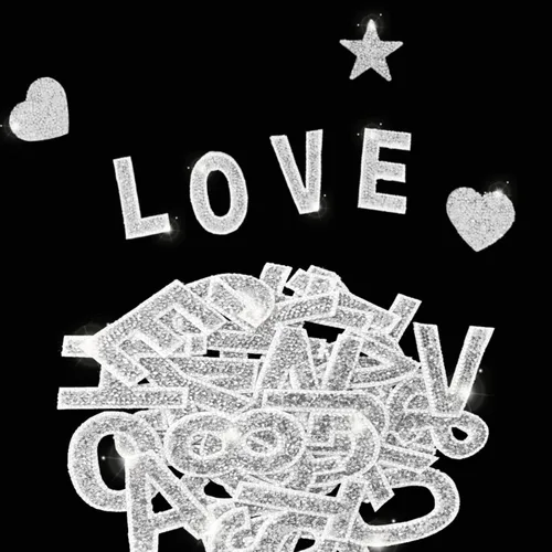 Miniatura 5 de 47 calcomanías de letras y números con diamantes de imitación, grandes, autoadhesivas, calcomanías de corazón con purpurina de cristal para ropa