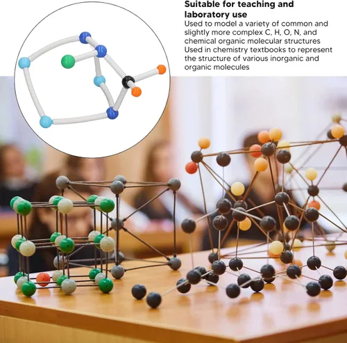 Miniatura 4 de Kit de modelo molecular de química, color vibrante fácil de desmontar Modelo de estructura molecular PP educativo interesante para la clase