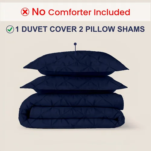 Miniatura 63 de Kotton Culture 1 Pc Twin/Twin XL Size Pinch Pleated - Pintuck Duvet Cover Only - 100% Egyptian Cotton Sateen -1000 TC Luxury Comforter Cover-Zipper