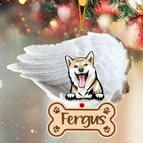 Miniatura 63 de Adorno de perro afgano de 1 ángel, adorno acrílico 2D personalizado conmemorativo para perros, regalo por pérdida de mascotas, regalo