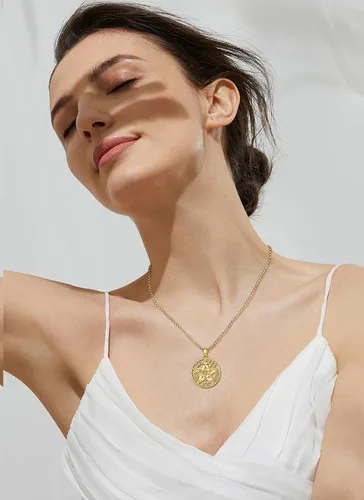 Miniatura 4 de CELESTIA Colgante de plata de ley 925, anillos de tetragrammaton, collar masónico, joyería de pentagrama para mujeres y hombres