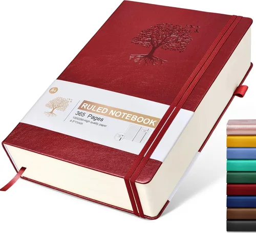 Miniatura 30 de Cuaderno Diario con Líneas - 365 Páginas A5 Cuaderno Grueso para Escribir para Hombres y Mujeres, Cuaderno con Rayas Universitarias, Diario de Cuero