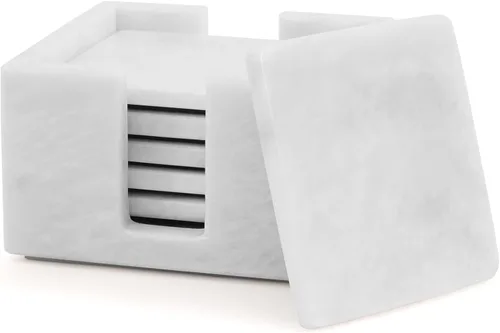 Miniatura 12 de Radicaln Juego de 6 posavasos de mármol de ónix verde, hechos a mano, 3.5 pulgadas, cuadrados para bebidas, juego de posavasos con soporte para mesa