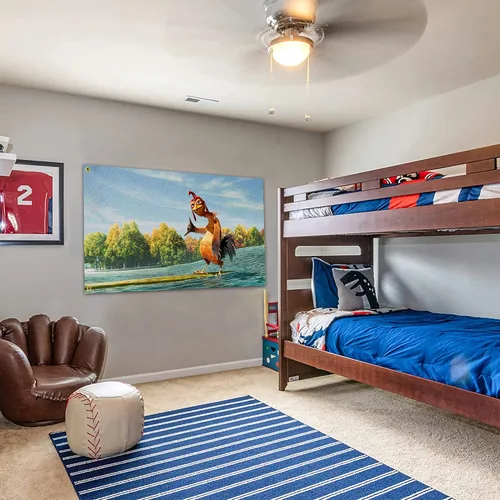 Miniatura 3 de Bandera de pollo de 3 x 5 pies, divertido tapiz de pared de cueva de hombre para decoración de dormitorio universitario, al aire libre, dormitorio u
