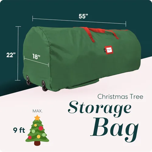 Miniatura 2 de Handy Laundry Bolsa de Almacenamiento Rodante para Árbol - Para Árbol Artificial de Navidad de 9 Pies. Bolsa con Cremallera, Asas de Transporte