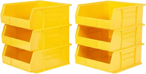 Miniatura 26 de Hudson Exchange - Contenedores apilables de plástico de 11 x 11 x 5 pulgadas y contenedores para colgar (color amarillo, 1 unidad)