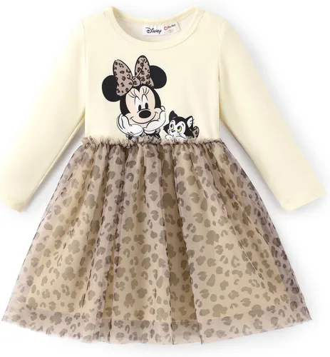 Miniatura 22 de Disney Frozen Elsa Princesa Cenicienta Ariel Jazmín Rapunzel Vestido para bebé/niña, Vestido de manga larga con volantes y superposición de malla