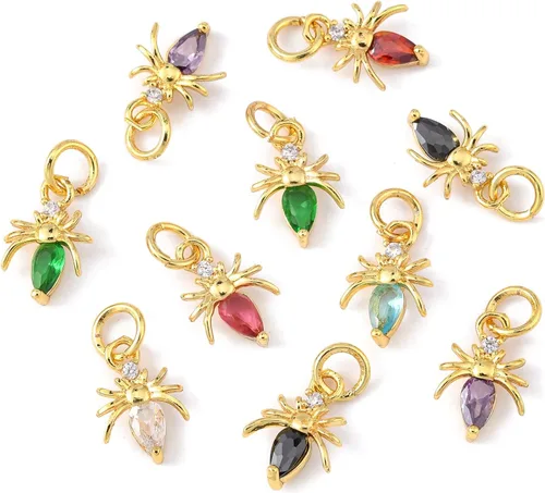 Miniatura 14 de LiQunSweet 20 piezas de micro pavé de circonitas cúbicas para bebé, diseño de huellas, para hacer joyas de ducha
