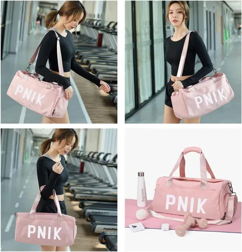 Miniatura 2 de Bolsa de viaje deportiva para mujer bolsa de viaje deportiva con bolsillo húmedo y compartimento para zapatos bolsa de fin de semana con bolsa