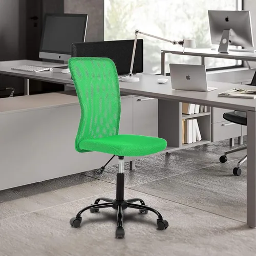 Miniatura 14 de Silla de oficina de malla simple, silla de oficina ergonómica sin brazos, silla de oficina en casa, silla de computadora ajustable, silla giratoria