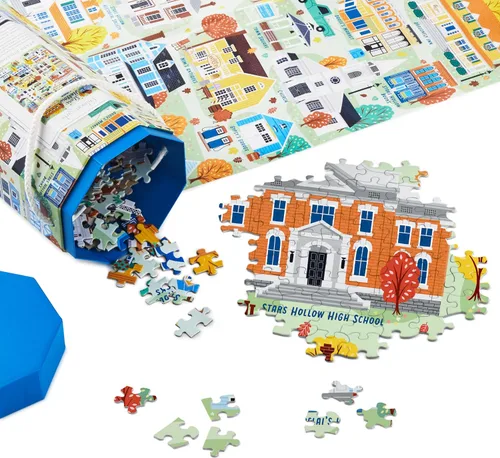 Hallmark Gilmore Girls Rompecabezas de 1000 piezas (Mapa de Stars Hollow) Regalo de mamá para el Día de la Madre