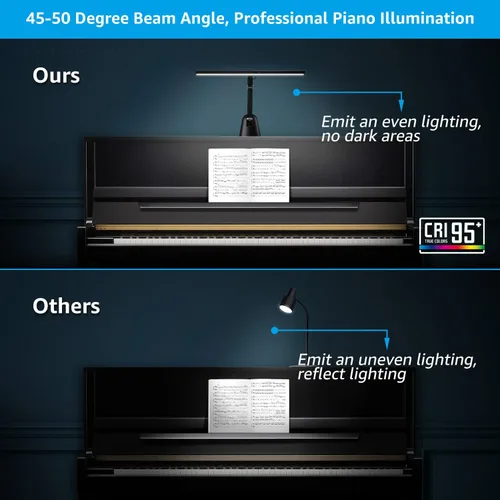 Miniatura 4 de ESCENA Luces de piano para piano vertical, lámparas de piano LED profesionales de 12 W con atenuación automática, 3000K-6000K, temporizador 2H CRI