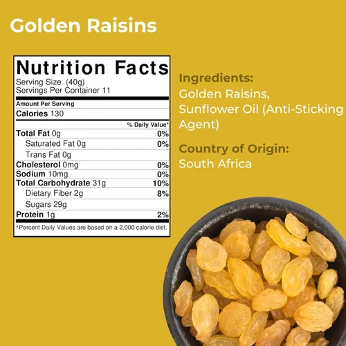 Miniatura 2 de Amrita Golden Raisins 1 libra Sin azúcar añadido, naturalmente dulce, sultanas secas sin gluten, Kishmish Empaquetadas frescas en bolsas