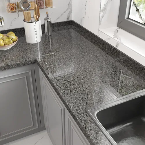 Miniatura 2 de VEELIKE Papel de contacto de granito de 15.7 x 118 pulgadas para encimeras de cocina, papel de contacto de mármol impermeable para despegar y pegar