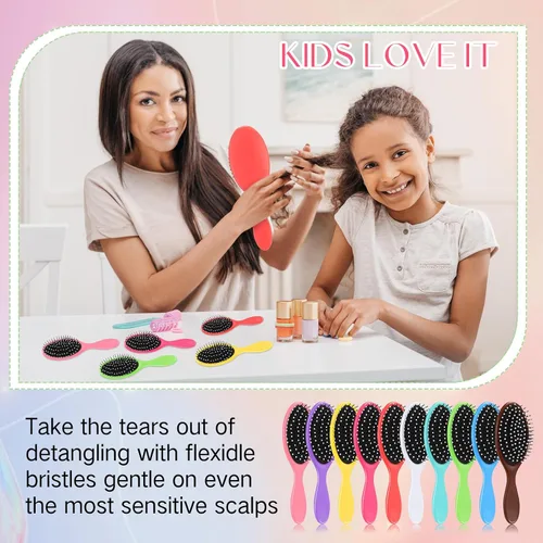 Miniatura 3 de Suclain 30 cepillos de pelo para mujer, cepillo desenredante de viaje, cerdas suaves con base de cojín, cepillo de secado desenredante
