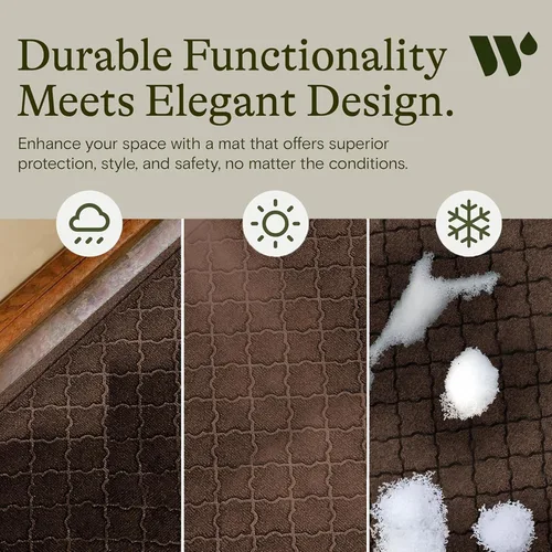 Miniatura 6 de Bungalow Flooring Waterhog - Tapete para puerta, 4 x 6 pies, fabricado en Estados Unidos, duradero y decorativo, antideslizante, interior/exterior