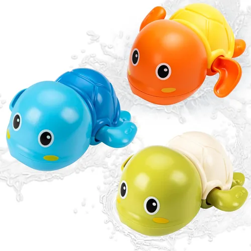 Miniatura 6 de Juguetes de baño, paquete de 6 tortugas de baño para bebés para niños pequeños de 1 a 3 años, juguetes de piscina flotantes a batería para niños