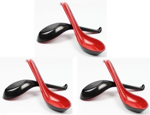 Miniatura 5 de JapanBargain cuencos plásticos de dos tonos negros/rojos, rojo, negro