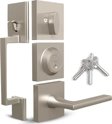 Miniatura 23 de Mega Handles - Cerrajo de entrada Prime I Cerradura de cerrojo de entrada - Cerrajo de bloqueo cuadrado de alta resistencia para puertas zurdas