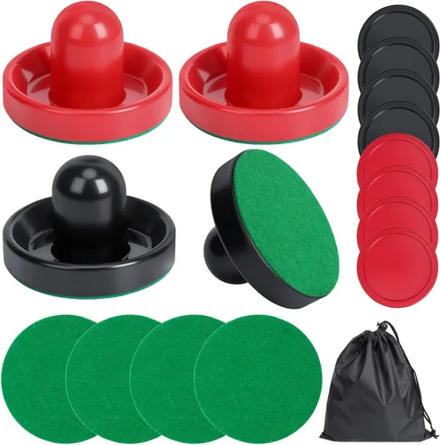 Miniatura 11 de Coopay Paletas y discos de hockey de aire, empujadores de hockey de aire con bolsa de almacenamiento de nailon, accesorios de repuesto para mesas