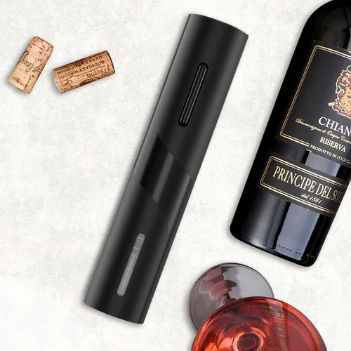 Miniatura 2 de COKUNST Abrebotellas de vino eléctrico, funciona con pilas, con cortador de papel de aluminio, removedor de sacacorchos con botón de un solo clic