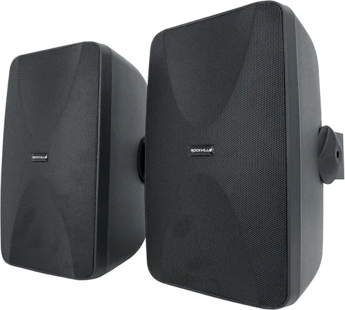 Rockville WET-6525B Par de altavoces de pared de 6.5 pulgadas y 70 V, IPX55 impermeable, soporte giratorio de 4 vías, 40 W RMS, para restaurantes y