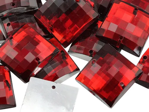 Miniatura 12 de Allstarco Cuentas cuadradas CH24 de 0.394 pulgadas (0.394 in) con parte trasera plana cuadrada para manualidades, diamantes de imitación acrílicos