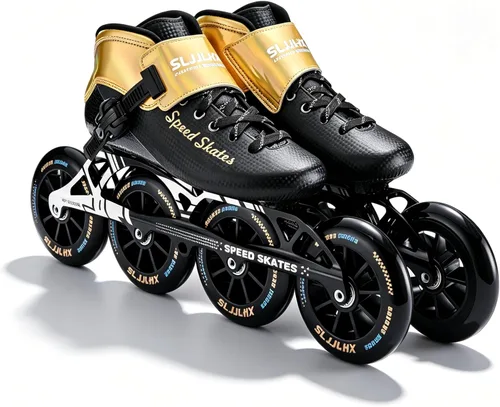 Miniatura 9 de Patines de velocidad en línea para adultos para hombres y mujeres, patines profesionales de fitness y carreras para adultos, patinaje de alto Negro