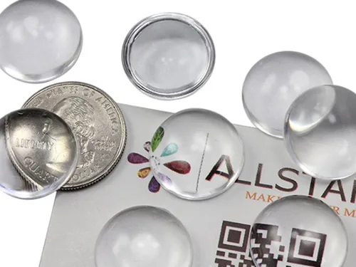 Miniatura 11 de Allstarco Cabujones acrílicos redondos transparentes de 0.354 in, gemas de plástico para hacer joyas, aretes de bricolaje, colgantes - 75 piezas