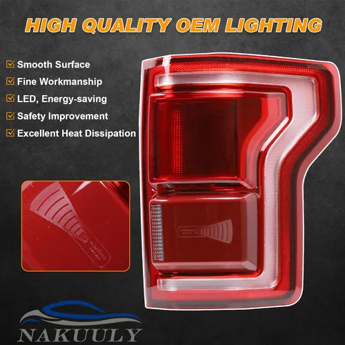 Miniatura 6 de juego de ópticas traseras LED con luz de freno y señal de giro para lado del pasajero derecho, compatible con Ford F150 2015 2016 2017