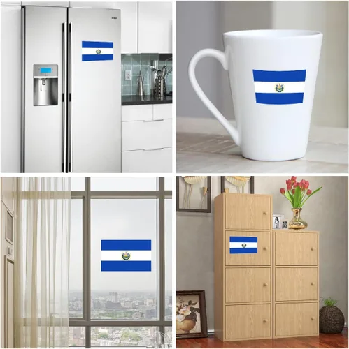 Miniatura 6 de QQSD Calcomanía de bandera de El Salvador en varios tamaños, paquete de 3, 11.7 x 8.3 pulgadas