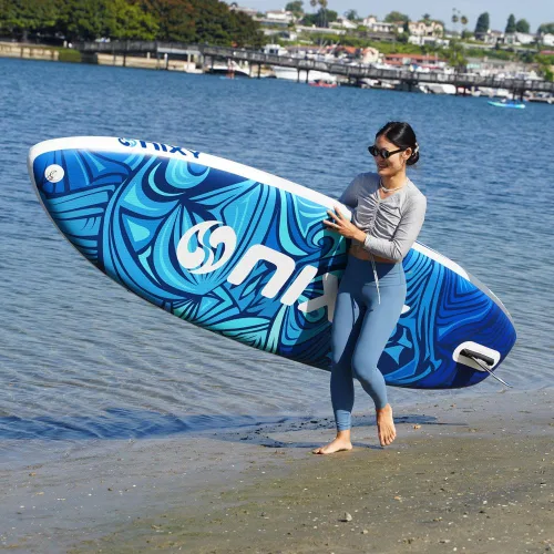 Miniatura 2 de NIXY Venice G5 Cruiser & Yoga Inflatable Paddle Board 10'6" x 34" x 6" Ultra-Light SUP with Welded Seams, Woven Drop Stitch for Safety and Azul