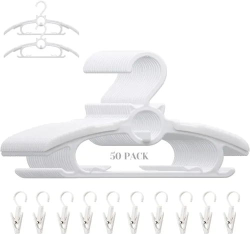 Miniatura 16 de Perchas de guardería para armario de bebé, paquete de 30 perchas ultradelgadas antideslizantes y extensibles para ropa de recién nacido, colgador
