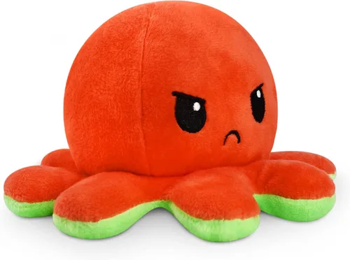 Miniatura 3 de TeeTurtle - El Peluche de Pulpo Reversible Original - Azul Claro + Azul Oscuro - Lindos Animales de Peluche Sensoriales Fidget Que Muestran Tu