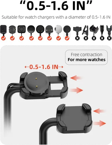 Miniatura 2 de Base de carga inalámbrica universal 2 en 1 con soporte ajustable para reloj inteligente, compatible con Samsung Galaxy, Google Pixel, Huawei