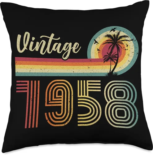 Miniatura 4 de Retro Vintage 1958 Limited Edition Birthday 1958 Men Woman Throw Pillow