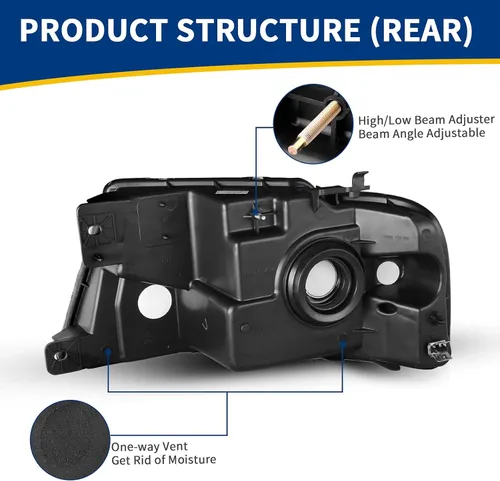 Miniatura 3 de AUTOSAVER88 Conjunto de faros delanteros compatible con Ford F150 F-150 2004 2005 2006 2007 2008 04-08/2006-2008 Lincoln Mark LT, reemplazo de faro