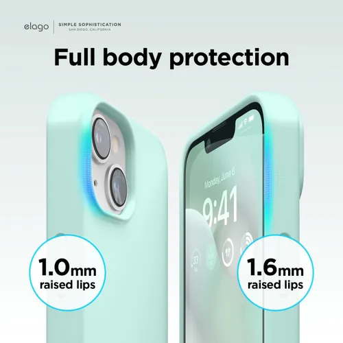 Miniatura 6 de elago Funda compatible con iPhone 14, de silicona líquida, funda protectora de cuerpo completo, a prueba de golpes, diseño delgado, forro