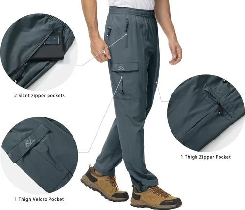 Miniatura 5 de TBMPOY Men's Hiking Pants Quick Dry Lightweight Stretch Wind Outdoor Causal Cargo Work Pants with 5 Pockets