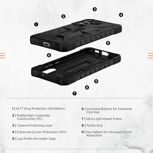 Miniatura 3 de URBAN ARMOR GEAR UAG - Funda protectora diseñada para Samsung Galaxy S22 Plus, color negro, resistente, ligera, delgada, a prueba de golpes