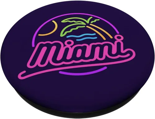 Miniatura 2 de Miami, Miami Beach Florida USA Graphic Gift PopSockets Grip and Stand para teléfonos y tabletas, Negro