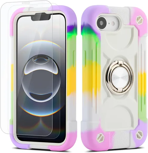 Miniatura 49 de Funda para iPhone 11 de 6.1 pulgadas con soporte de anillo, con 2 protectores de pantalla de vidrio, resistente a los golpes, resistente a