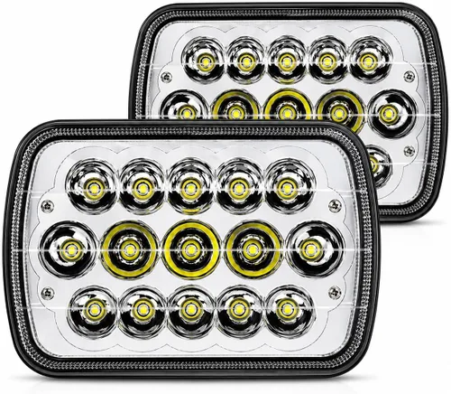 Miniatura 11 de JHLion - Faro LED de 5 x 7, antideslumbrante, H6054, 5 x 7, 7 x 6, 180 W, aprobado por DOT, 600% más brillante, con señal de giro ámbar DRL de alta