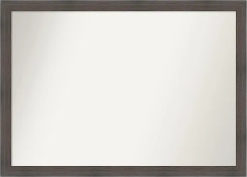 Miniatura 308 de Amanti Art Espejo de pared personalizado no biselado (24 x 27 pulgadas), marco estrecho de nogal chipre - varios tamaños personalizados - Espejo