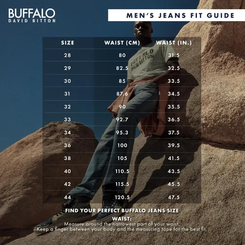 Miniatura 4 de Buffalo David Bitton Jeans de pierna recta relajada para hombre con tela elástica